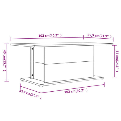 Tavolino da Salotto Bianco 102x55,5x40 cm in Truciolato - homemem39