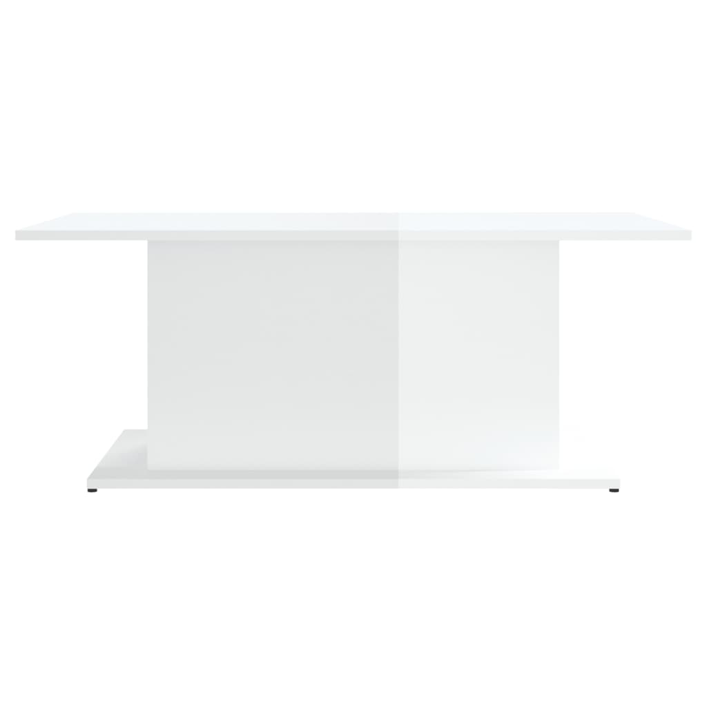 Tavolino da Salotto Bianco Lucido 102x55,5x40 cm in Truciolato - homemem39