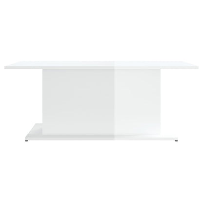 Tavolino da Salotto Bianco Lucido 102x55,5x40 cm in Truciolato - homemem39