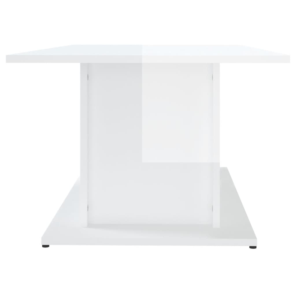 Tavolino da Salotto Bianco Lucido 102x55,5x40 cm in Truciolato - homemem39