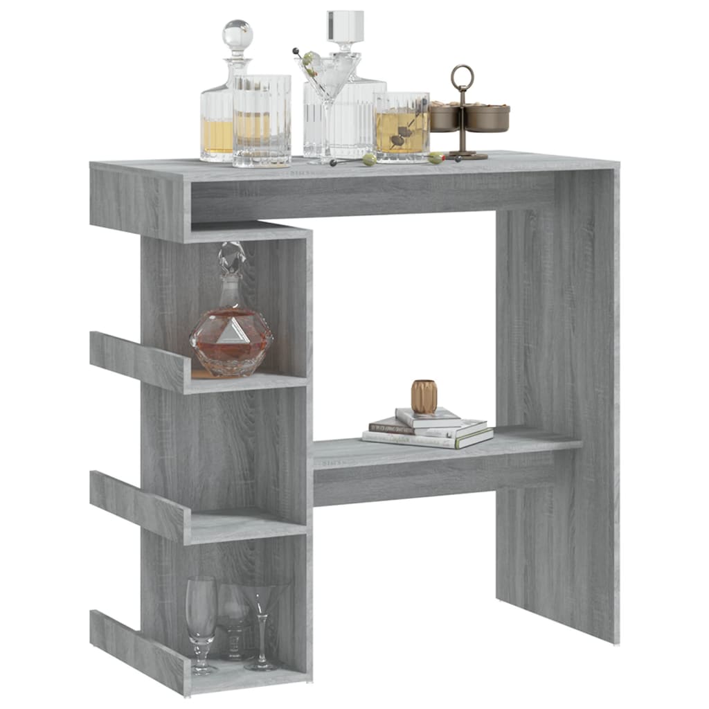 Tavolo Bar con Ripiano Grigio Sonoma 100x50x101,5 cm - homemem39