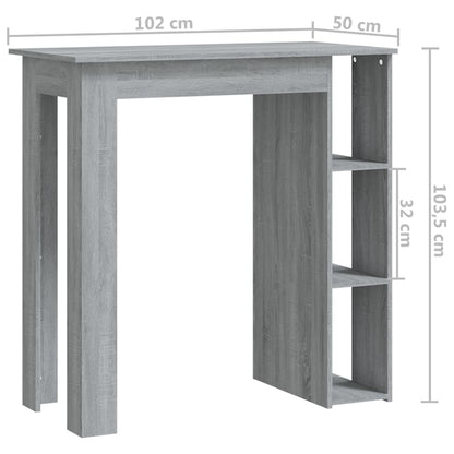 Tavolino da Bar con Ripiani Grigio Sonoma 102x50x103,5 cm - homemem39