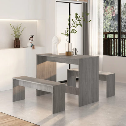 Set da Pranzo 3 pz Grigio Sonoma in Truciolato - homemem39