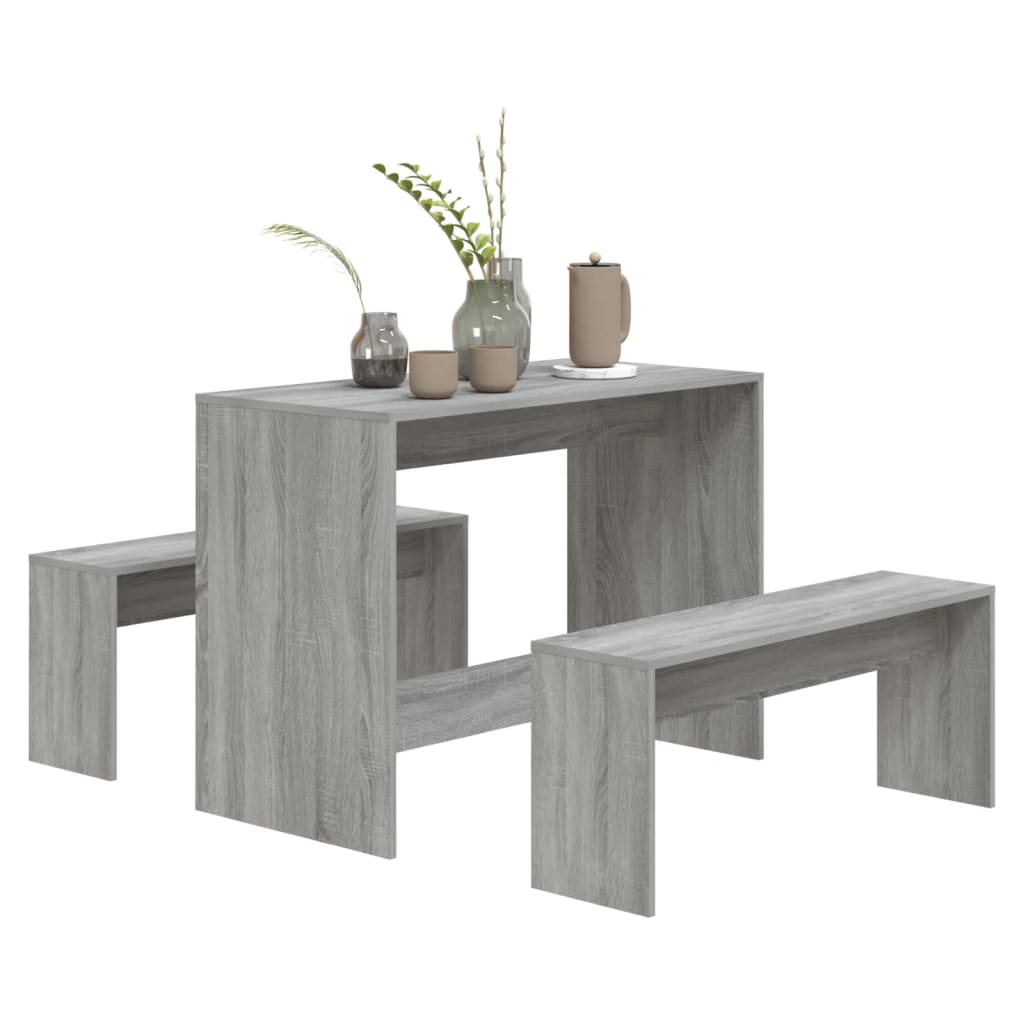 Set da Pranzo 3 pz Grigio Sonoma in Truciolato - homemem39