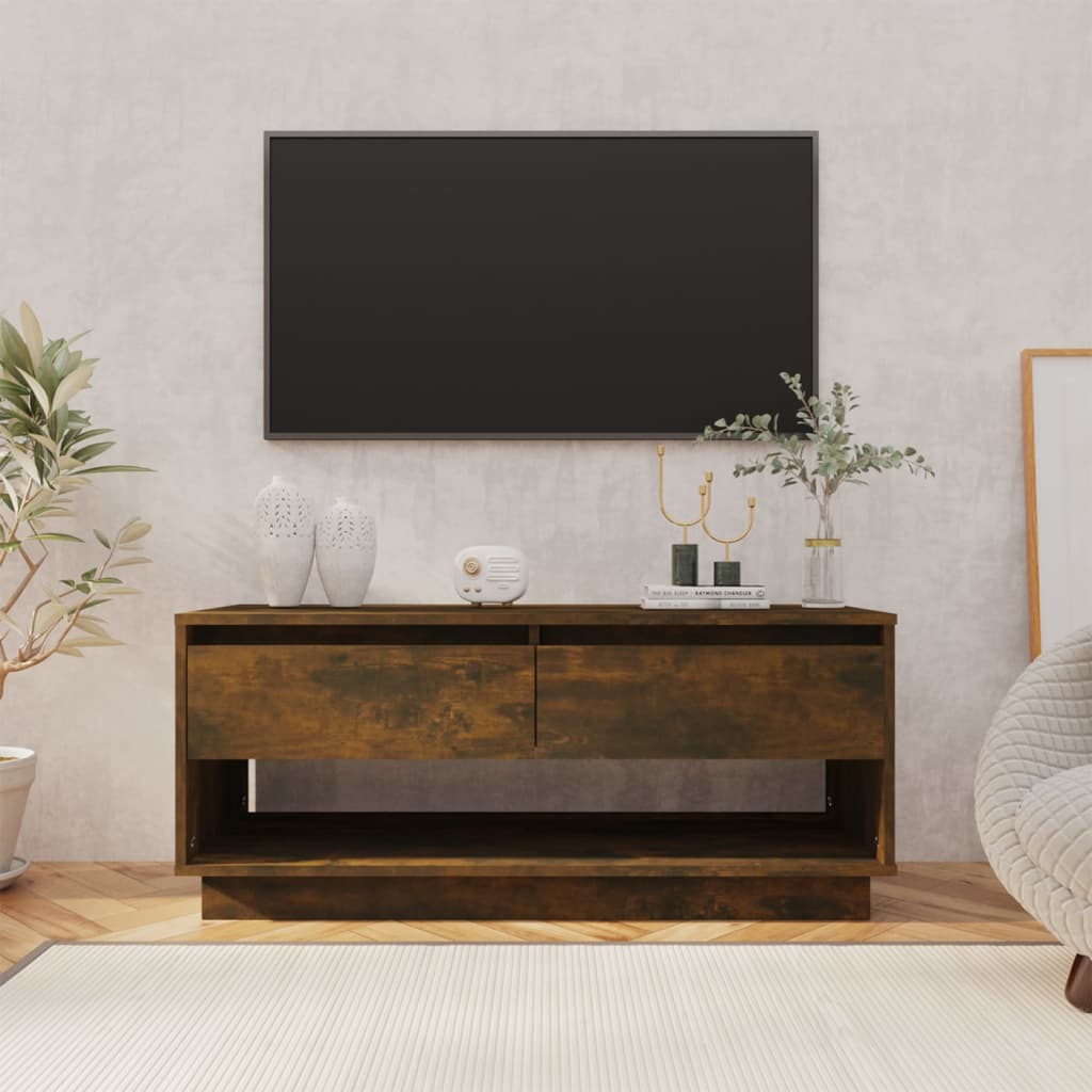 Mobile TV Rovere Fumo 102x41x44 cm in Truciolato - homemem39