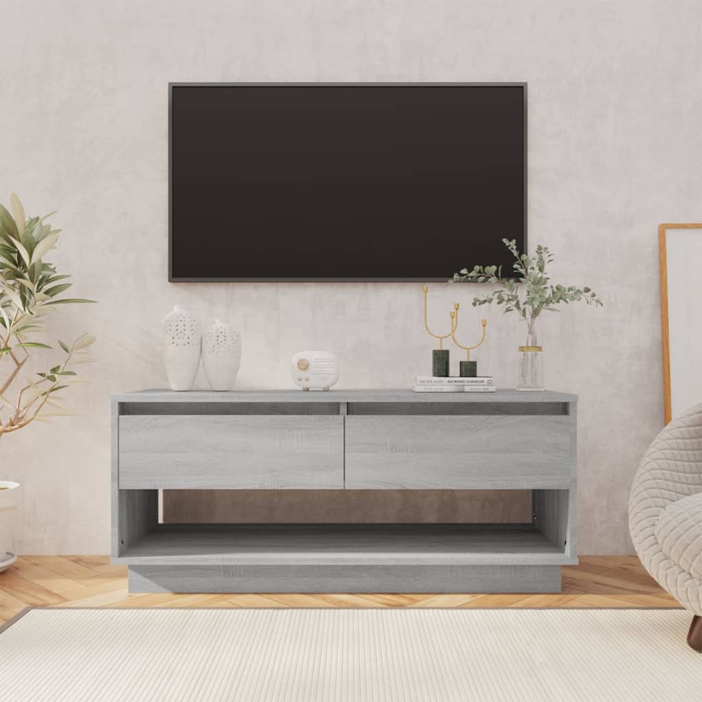 Mobile TV Grigio Sonoma 102x41x44 cm in Truciolato - homemem39