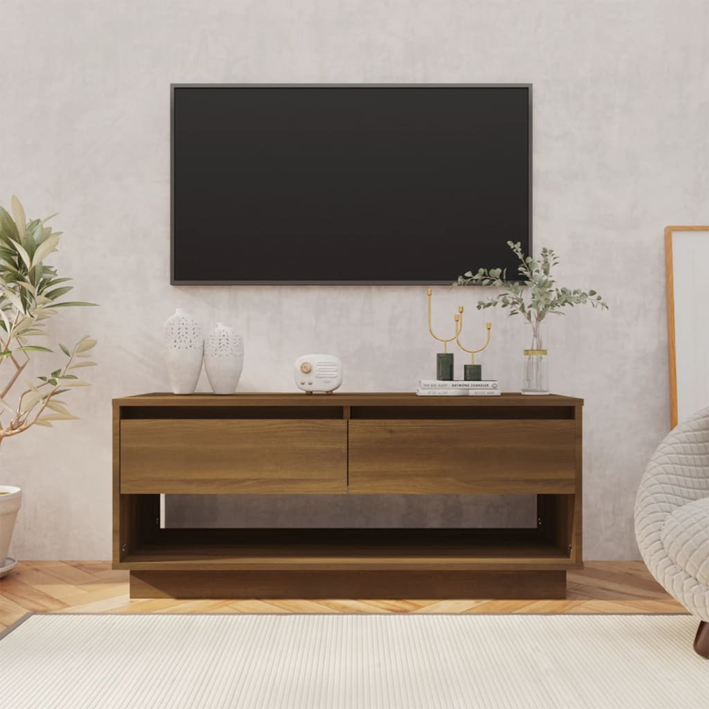 Mobile TV Rovere Marrone 102x41x44 cm in Truciolato - homemem39