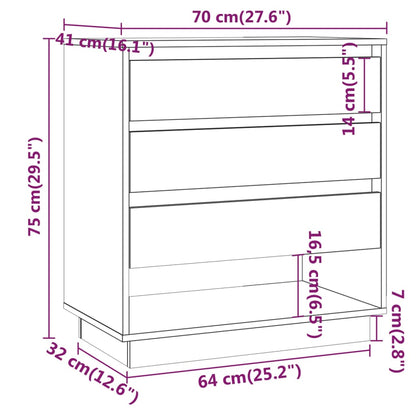 Credenza Rovere Fumo 70x41x75 cm in Truciolato - homemem39