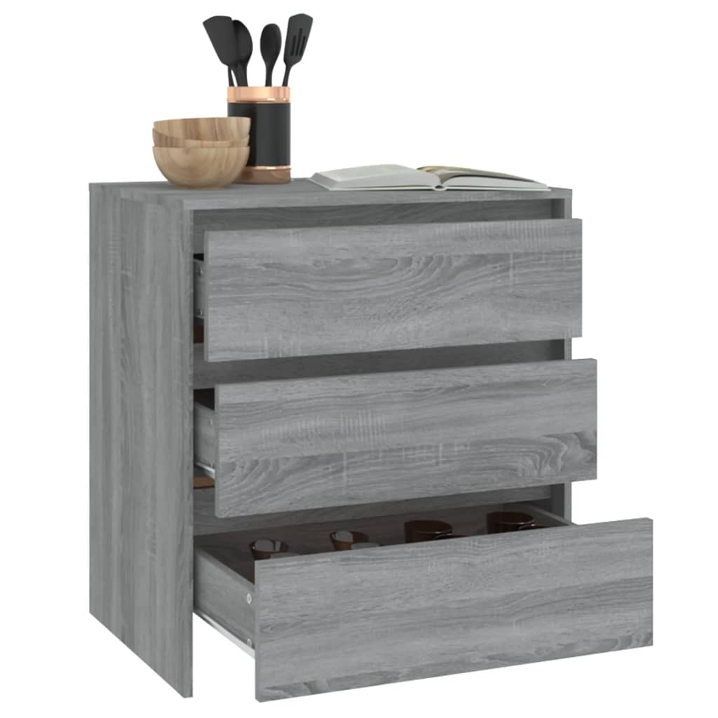 Credenza Grigio Sonoma 70x41x75 cm in Truciolato - homemem39