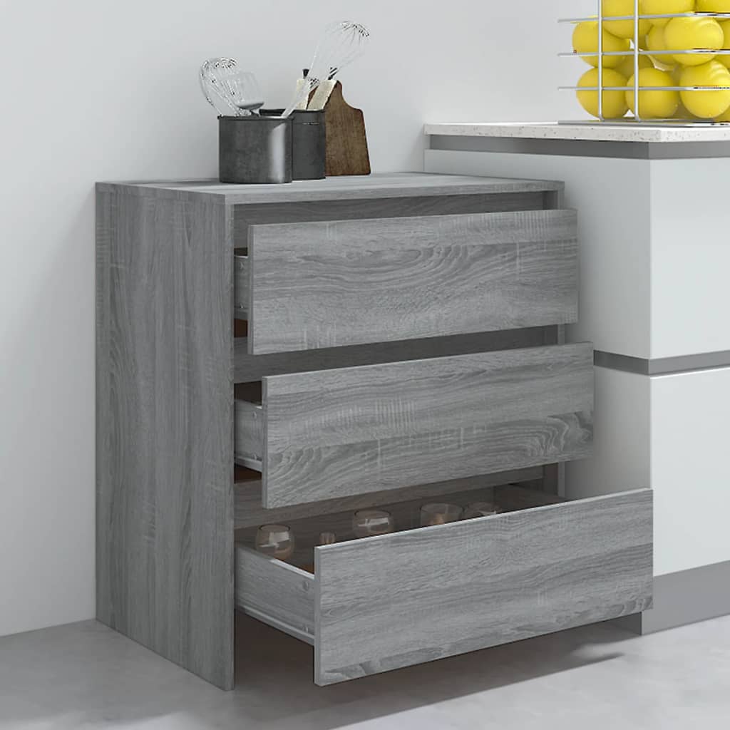 Credenza Grigio Sonoma 70x41x75 cm in Truciolato - homemem39