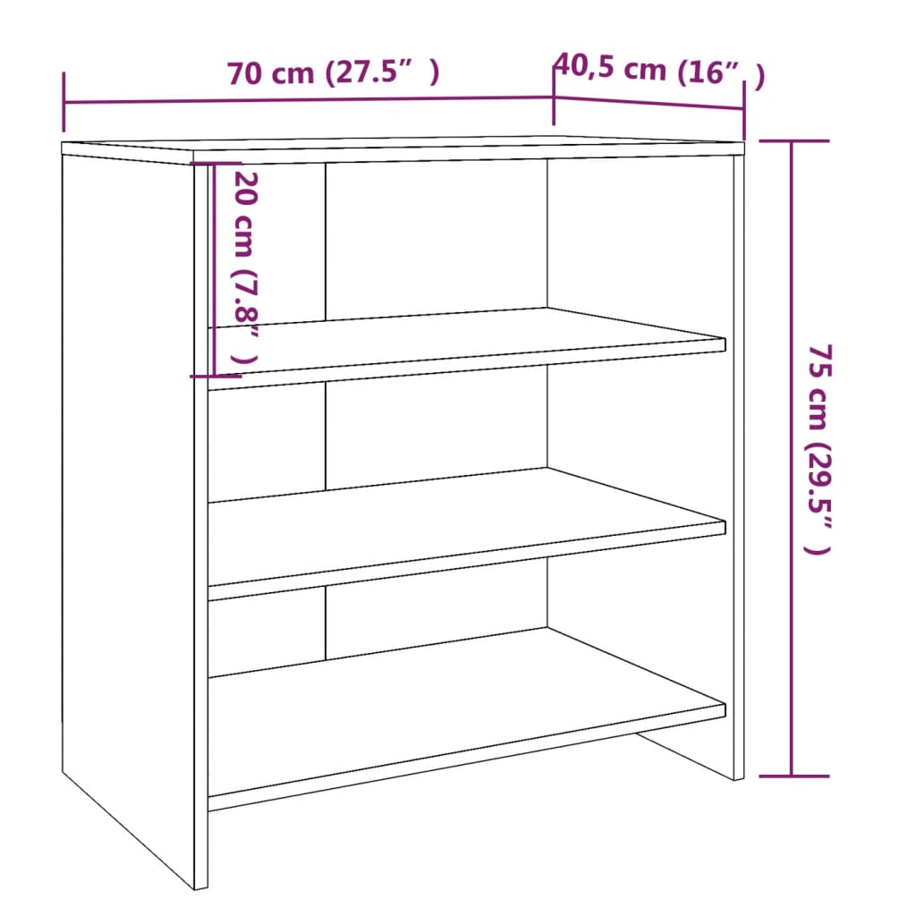 Credenza Grigio Sonoma 70x40,5x75 cm in Truciolato - homemem39