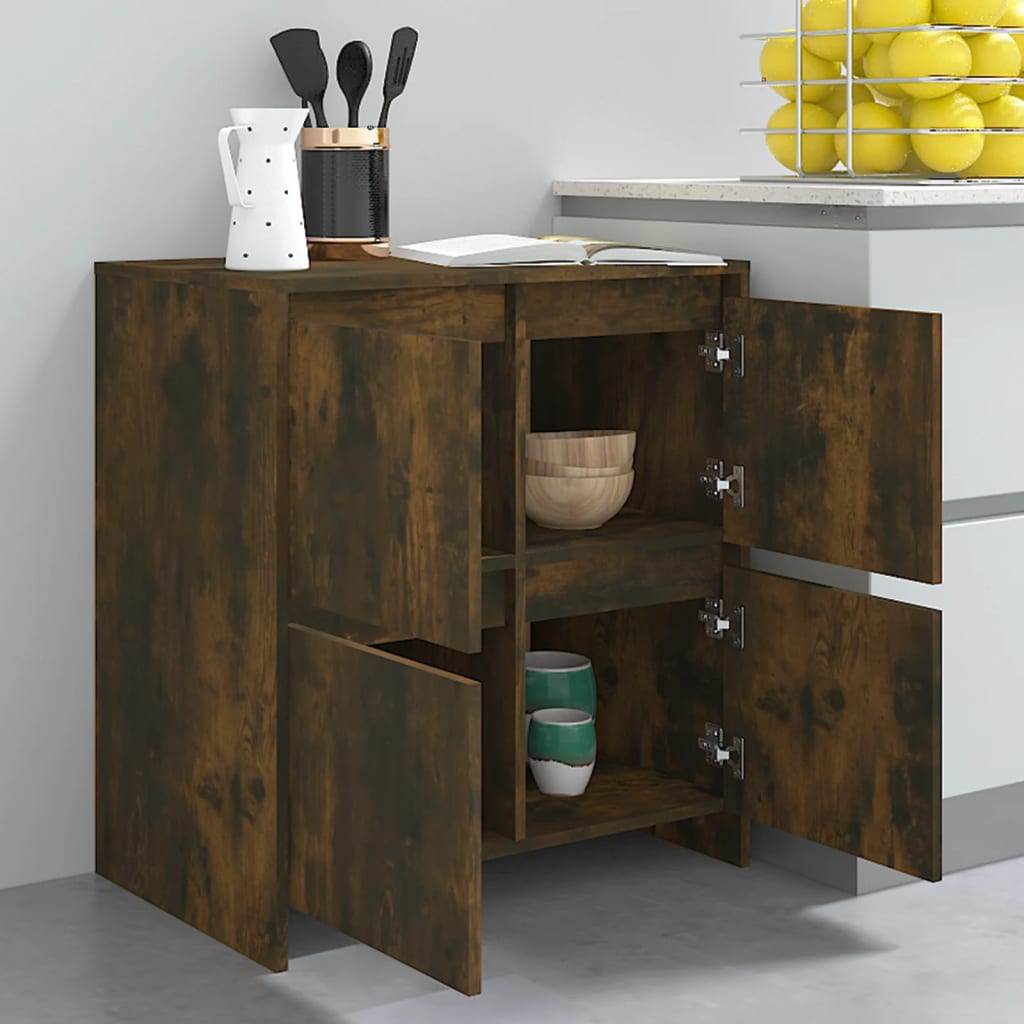 Credenza Rovere Fumo 70x41x75 cm in Truciolato - homemem39