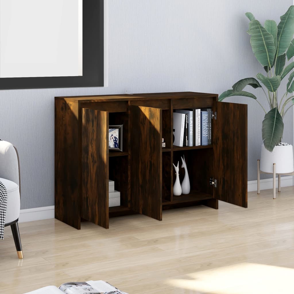 Credenza Rovere Fumo 102x33x75 cm in Truciolato - homemem39