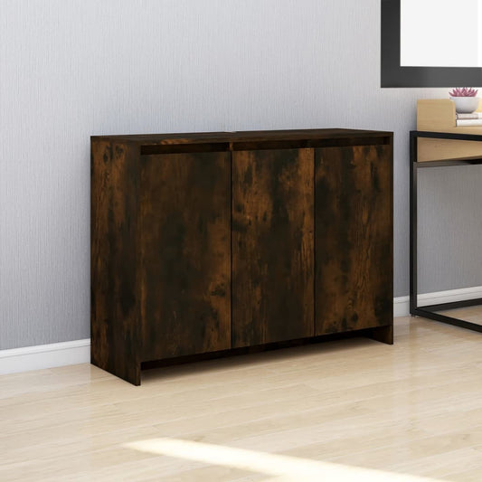 Credenza Rovere Fumo 102x33x75 cm in Truciolato - homemem39