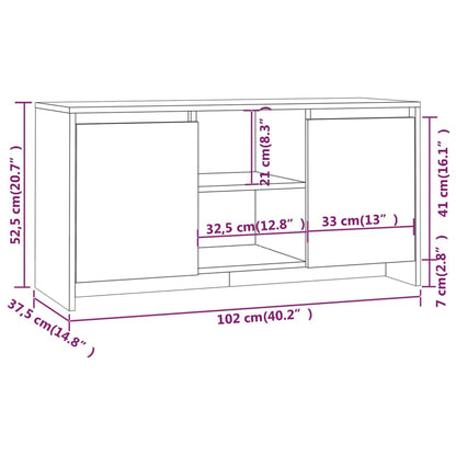 Mobile Porta TV Rovere Fumo 102x37,5x52,5 cm in Truciolato - homemem39