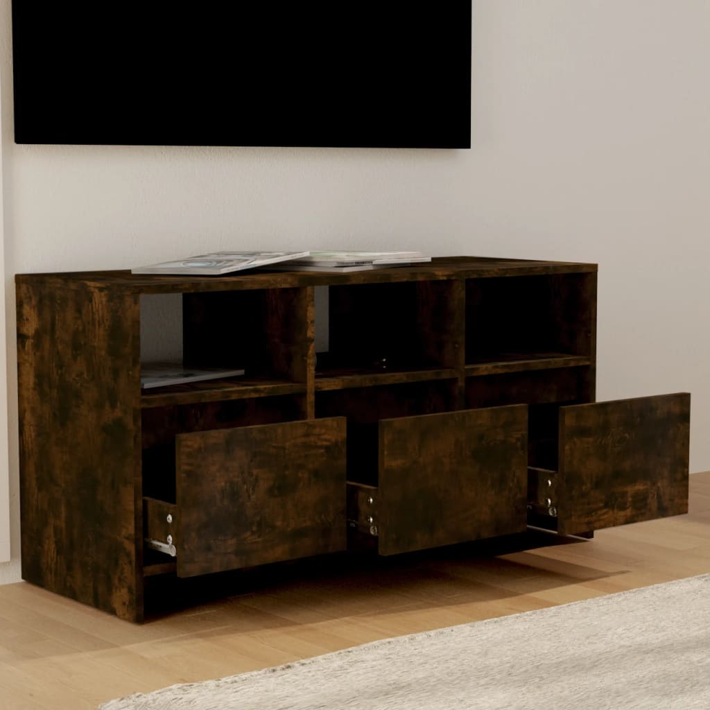 Mobile Porta TV Rovere Fumo 102x37,5x52,5 cm in Truciolato - homemem39