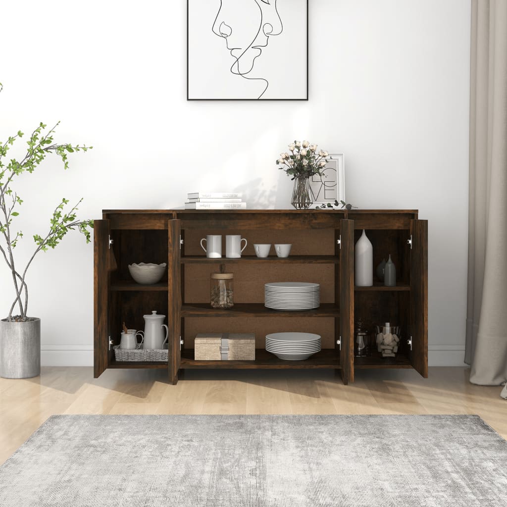 Credenza Rovere Fumo 135x41x75 cm in Truciolato - homemem39