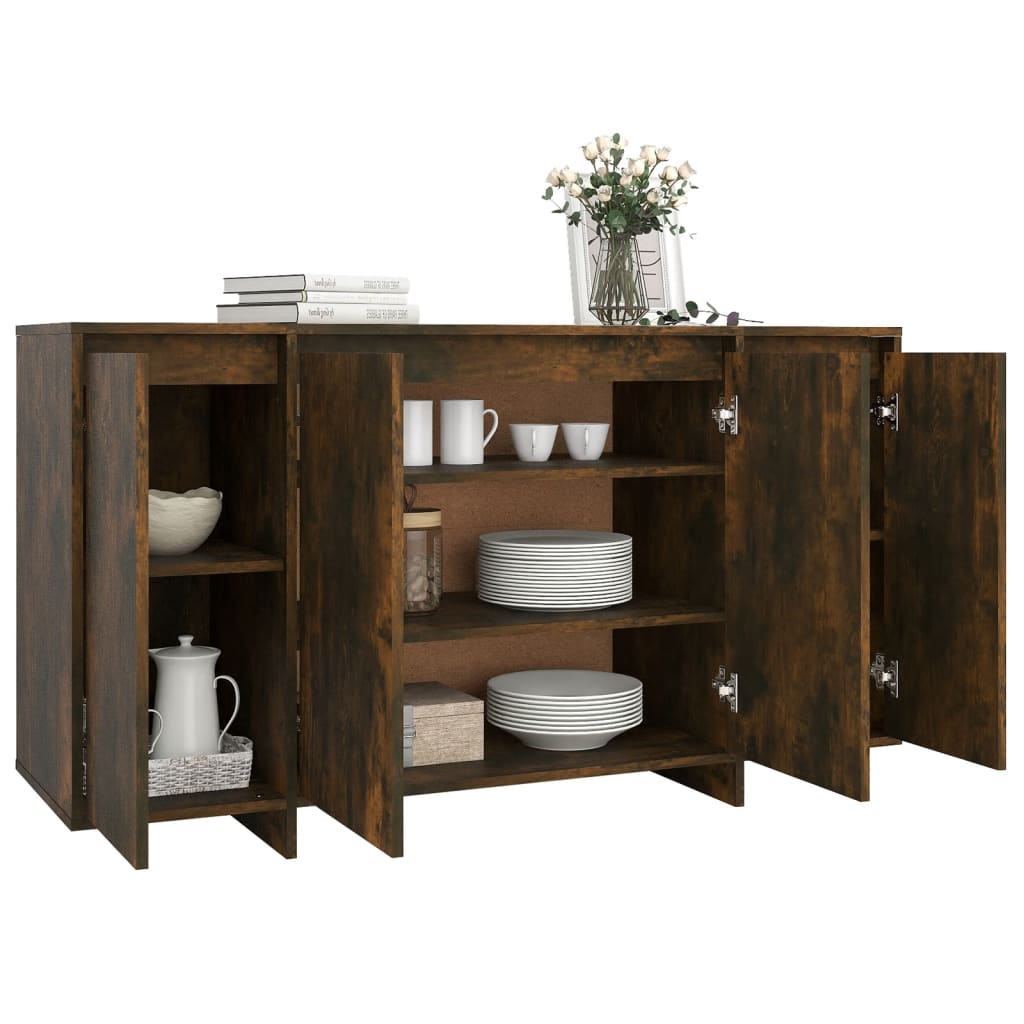 Credenza Rovere Fumo 135x41x75 cm in Truciolato - homemem39