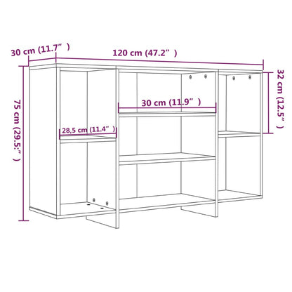 Credenza Grigio Sonoma 120x30x75 cm in Truciolato - homemem39