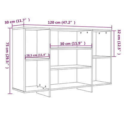 Credenza Marrone Rovere 120x30x75 cm in Truciolato - homemem39