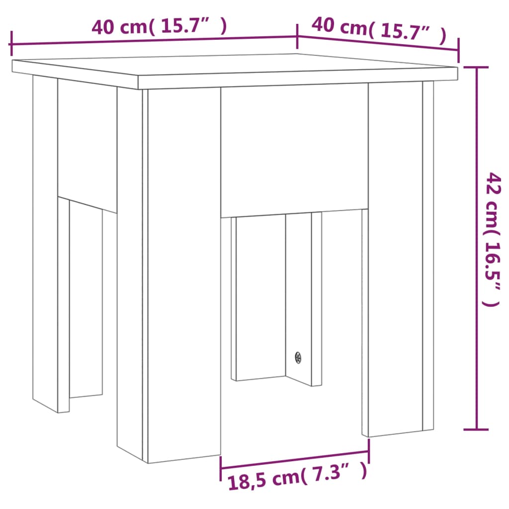 Tavolino da Salotto Rovere Marrone 40x40x42 cm in Truciolato - homemem39