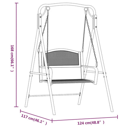 Dondolo 124 cm in Acciaio Nero - homemem39