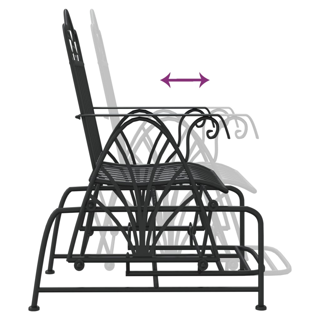 Panca Glider 61 cm Nera in Acciaio - homemem39