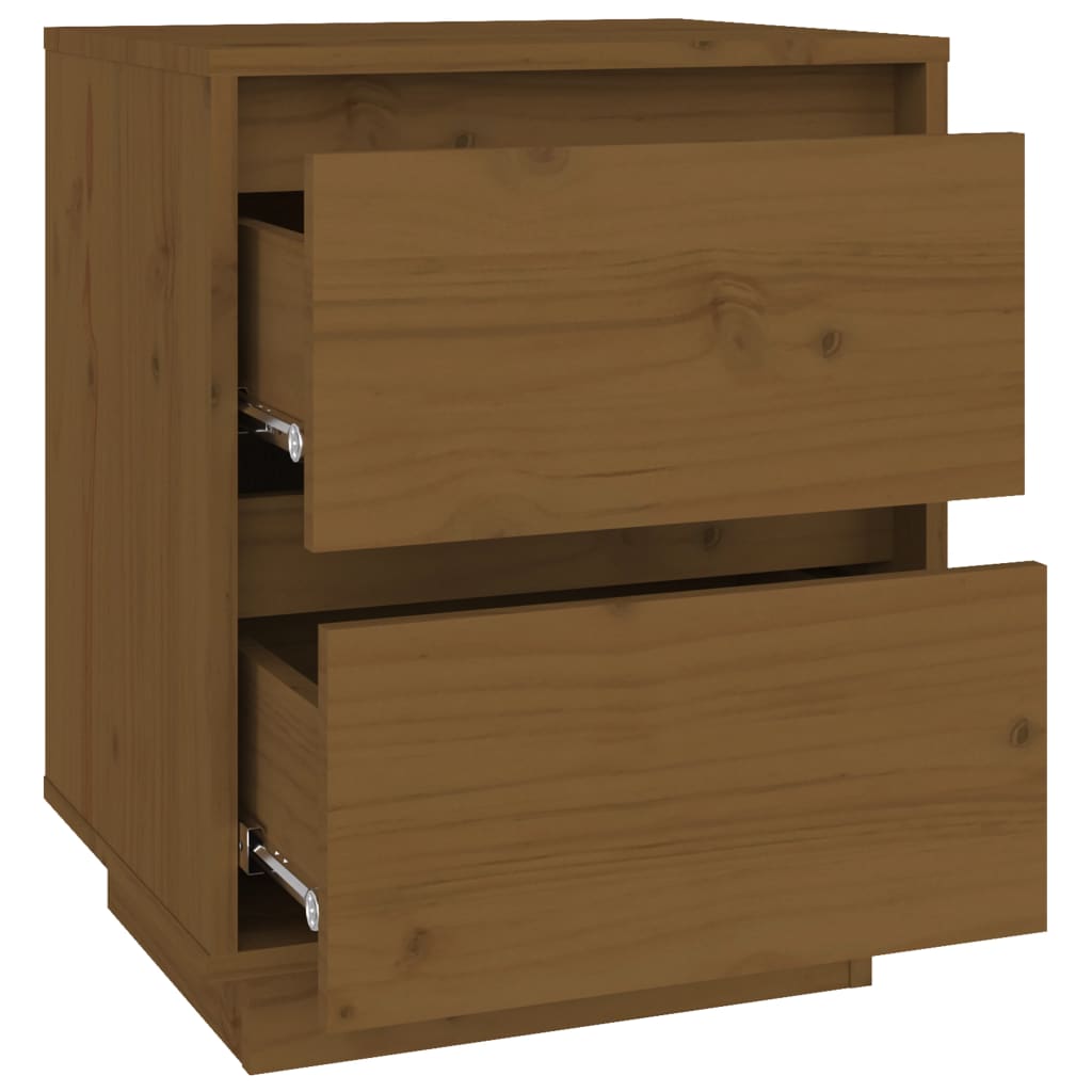 Comodini 2 pz Miele 40x35x50 cm in Legno Massello di Pino - homemem39