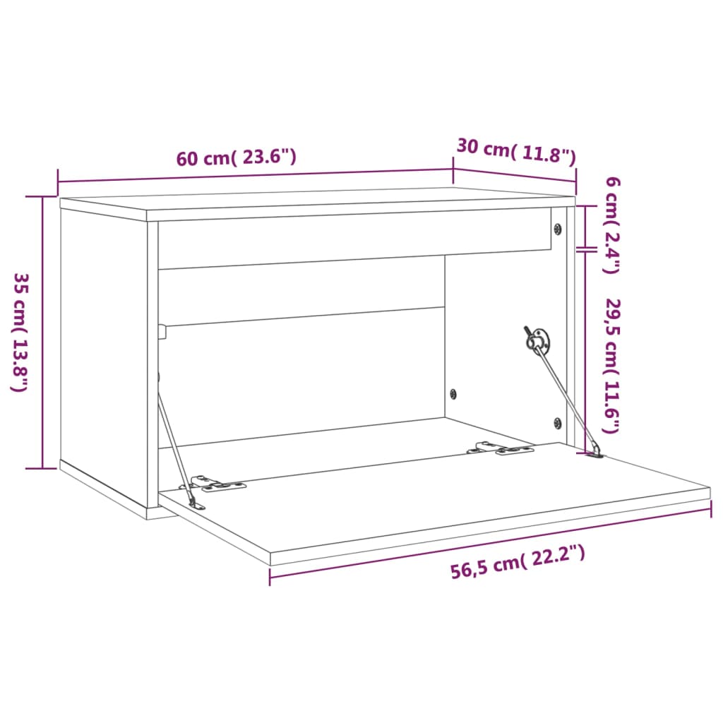 Pensile Miele 60x30x35 cm in Legno Massello di Pino - homemem39