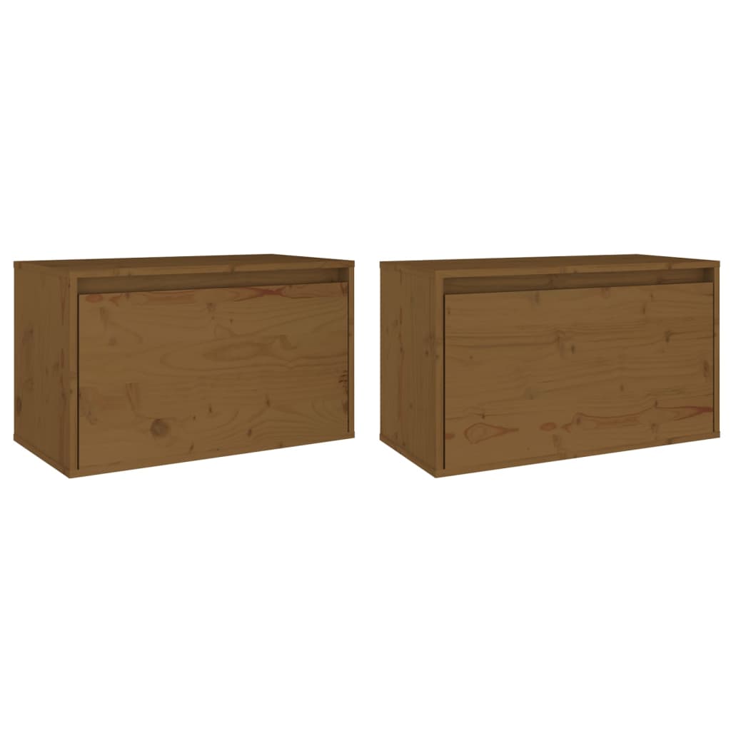 Pensili Miele 2 pz 60x30x35 cm in Legno Massello di Pino - homemem39