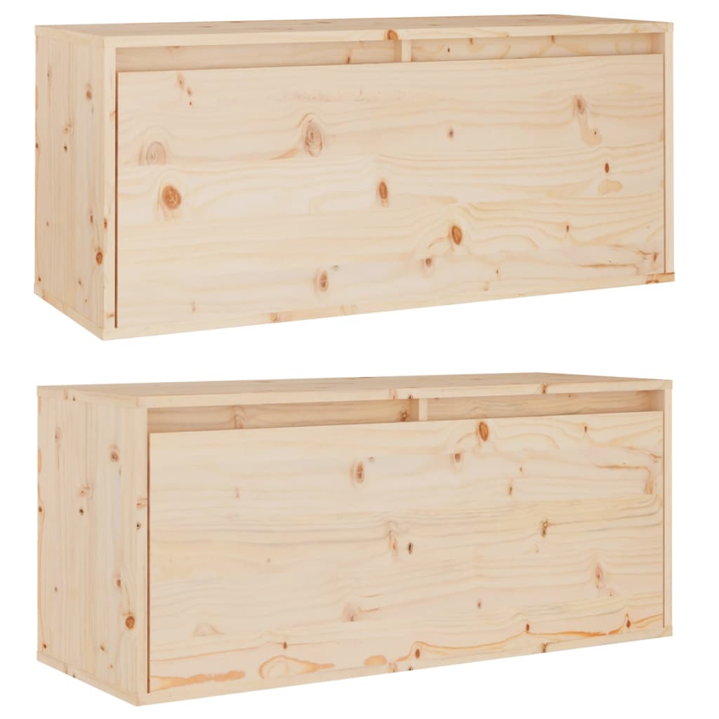 Pensili 2 pz 80x30x35 cm in Legno Massello di Pino - homemem39