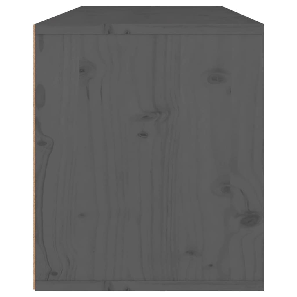 Pensile Grigio 80x30x35 cm in Legno Massello di Pino - homemem39