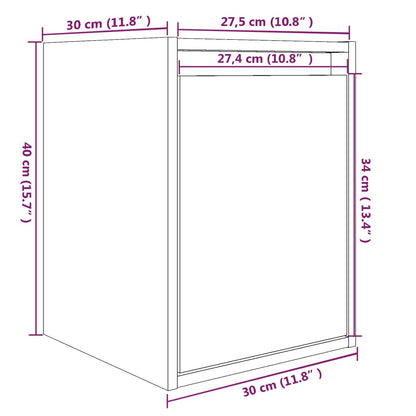 Pensili 2 pz Bianchi 30x30x40 cm in Legno Massello di Pino - homemem39