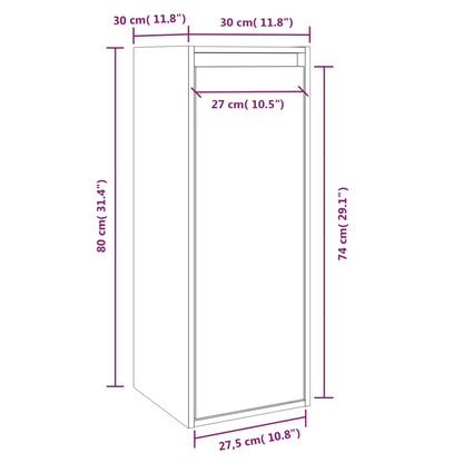 Pensili 2 pz Bianchi 30x30x80 cm in Legno Massello di Pino - homemem39