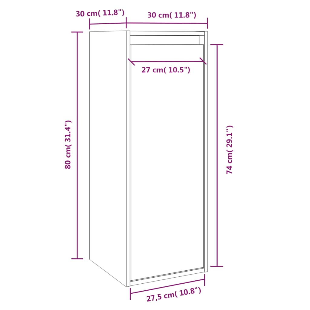 Pensili Miele 2pz 30x30x80 cm in Legno Massello di Pino - homemem39