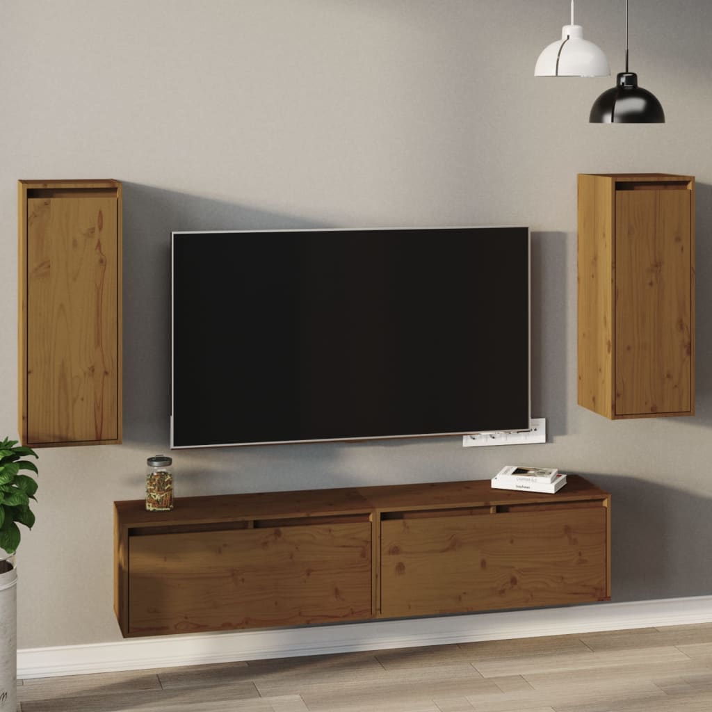 Pensili Miele 2pz 30x30x80 cm in Legno Massello di Pino - homemem39