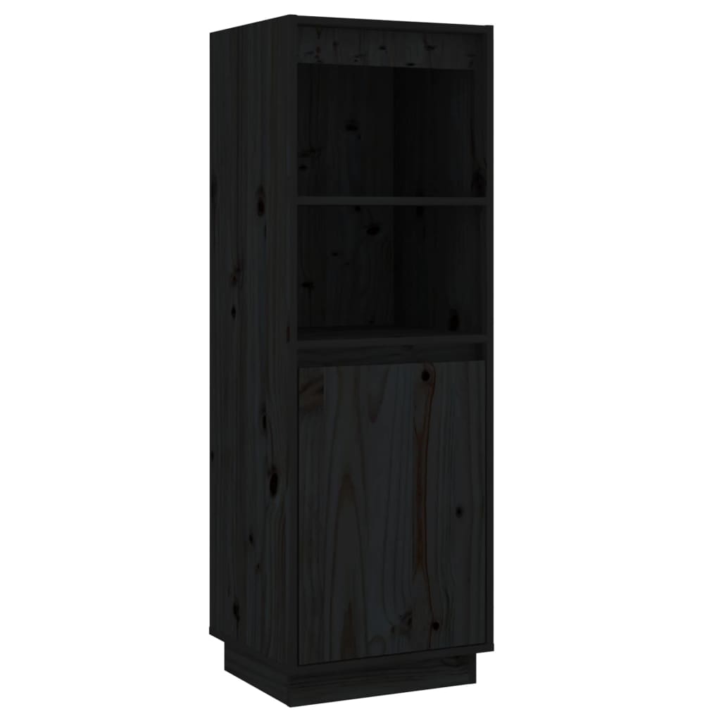 Credenza Nera 37x34x110 cm in Legno di Pino - homemem39