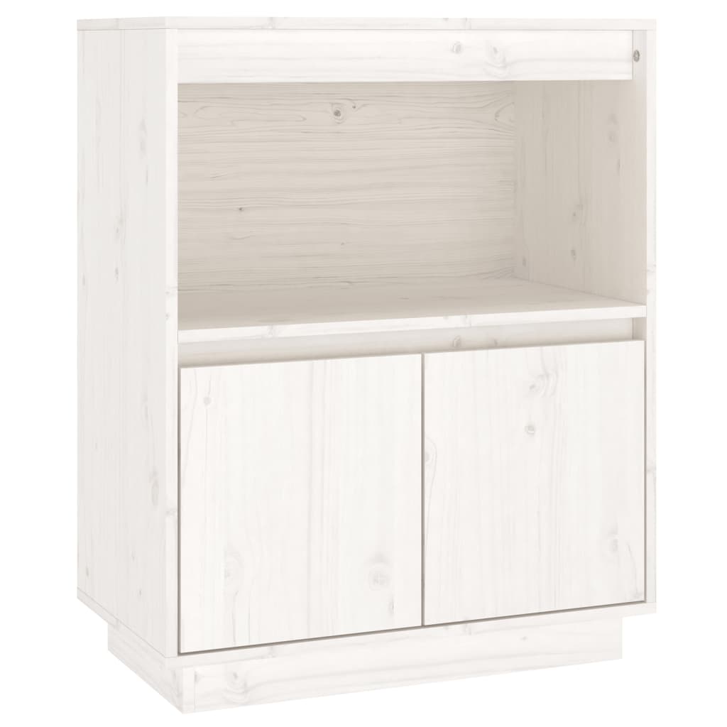 Credenza Bianca 60x34x75 cm in Legno Massello di Pino - homemem39