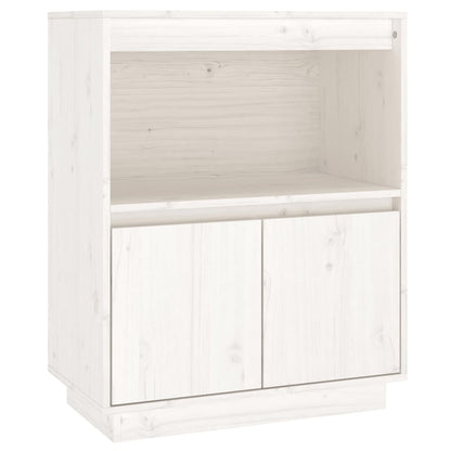 Credenza Bianca 60x34x75 cm in Legno Massello di Pino - homemem39