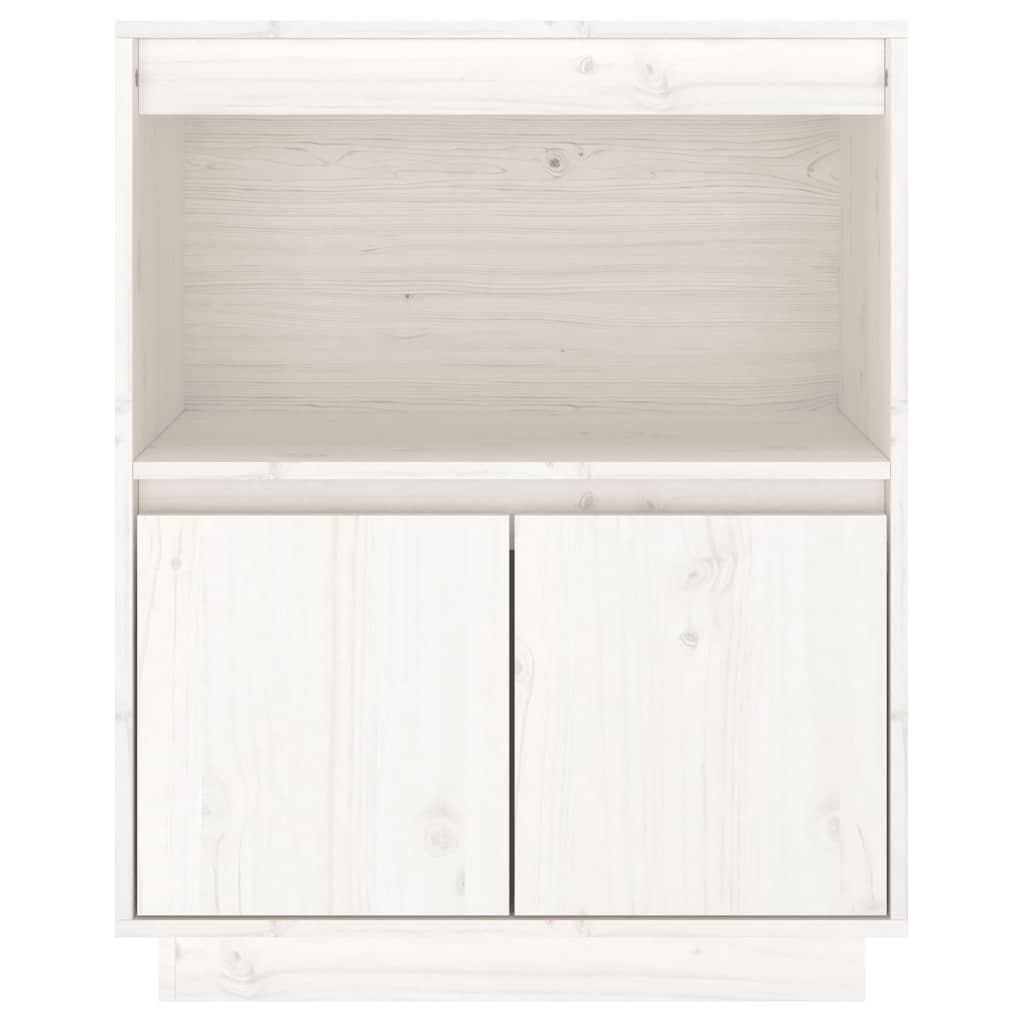 Credenza Bianca 60x34x75 cm in Legno Massello di Pino - homemem39