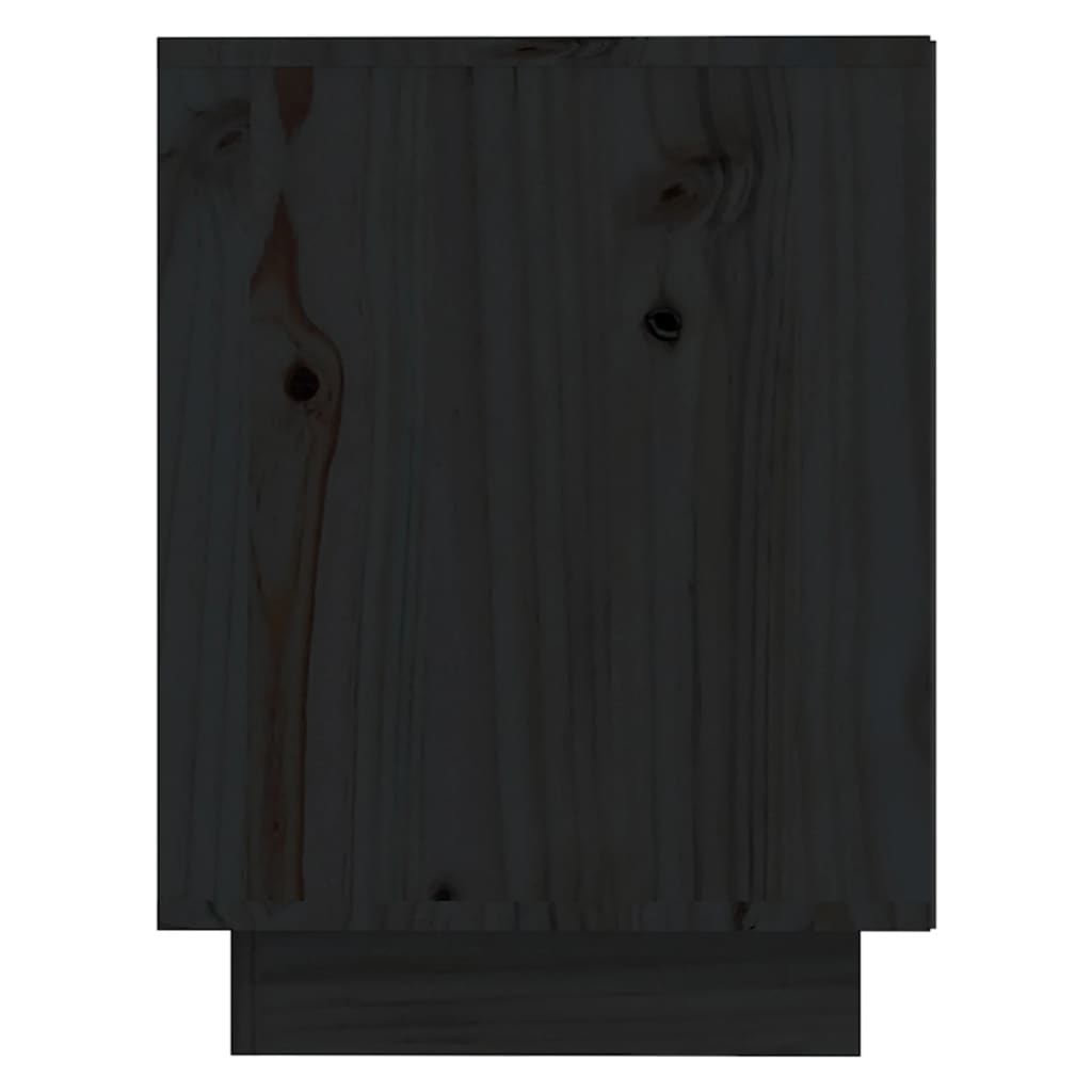 Scarpiera Nera 110x34x45 cm in Legno Massello di Pino - homemem39