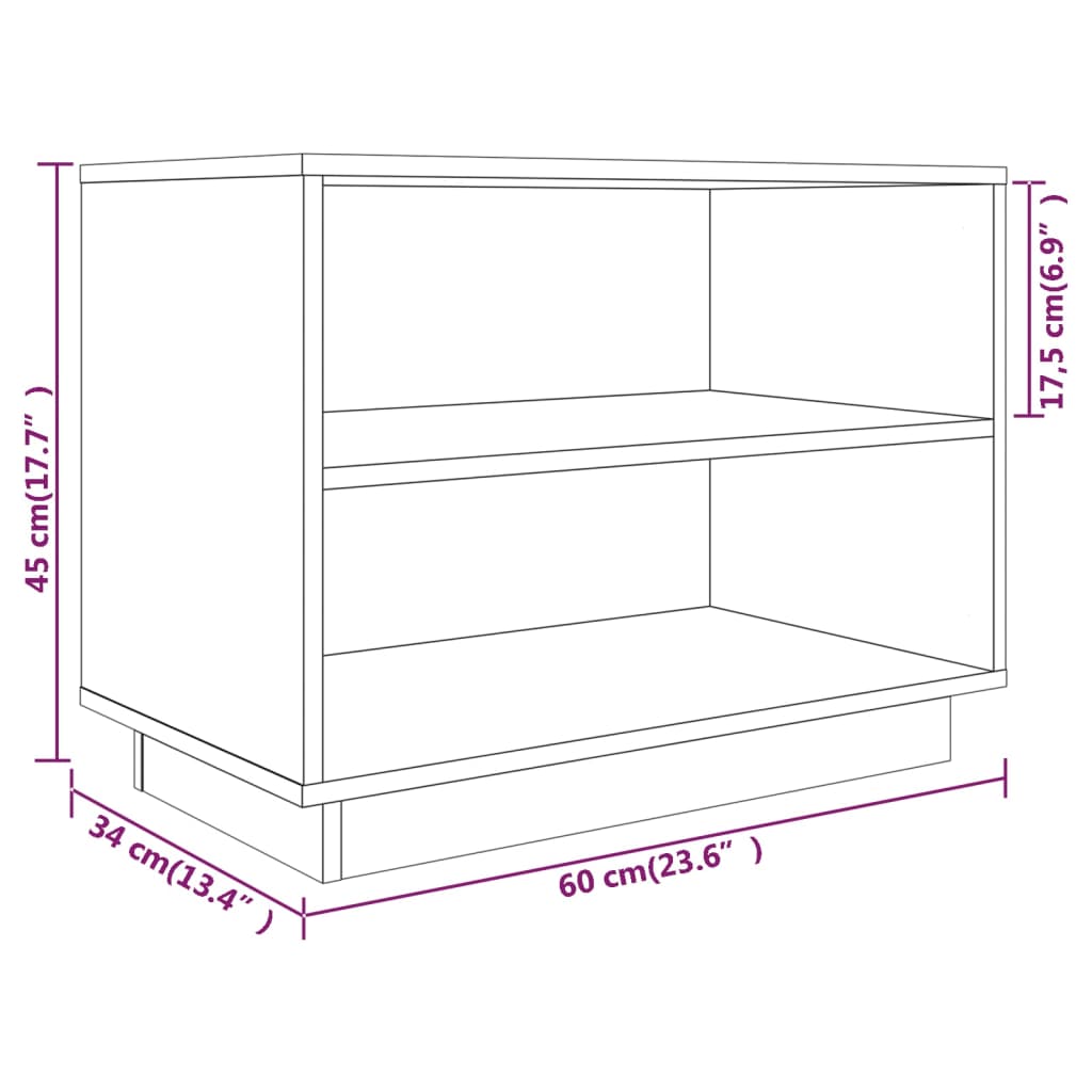 Scarpiera Marrone Miele 60x34x45 cm in Legno Massello di Pino - homemem39