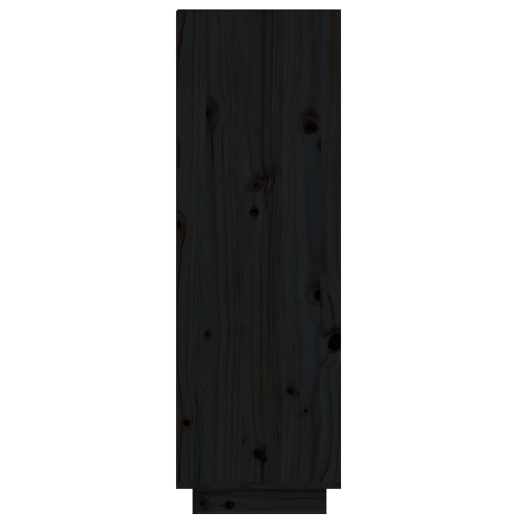 Scarpiera Nera 60x34x105 cm in Legno Massello di Pino - homemem39