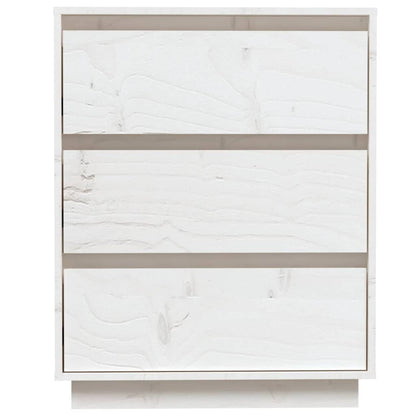 Credenza Bianca 60x34x75 cm in Legno Massello di Pino - homemem39