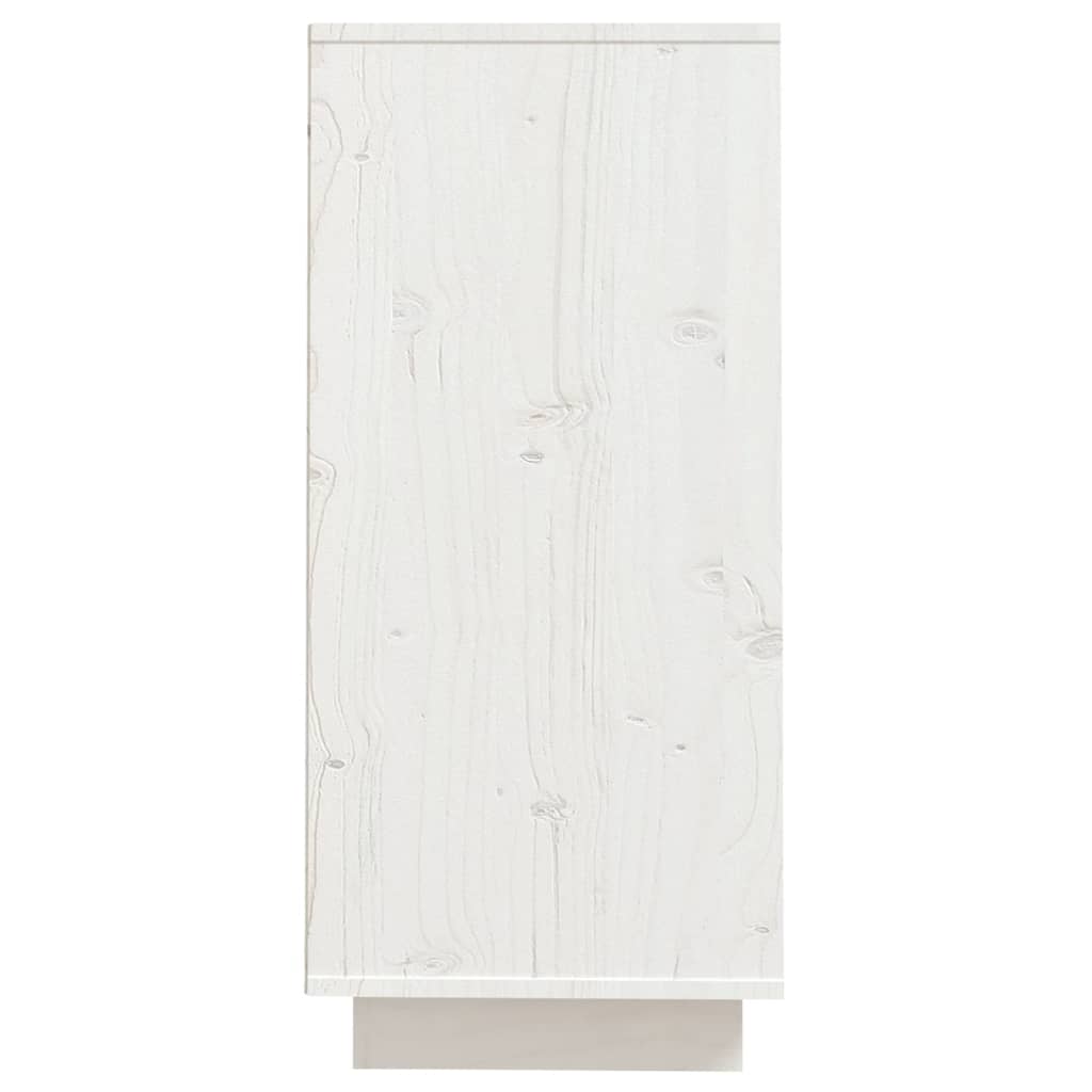 Credenza Bianca 60x34x75 cm in Legno Massello di Pino - homemem39