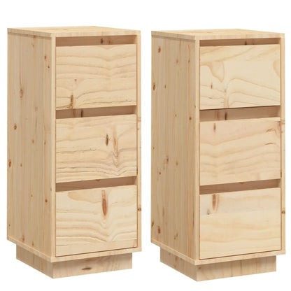 Credenze 2 pz 32x34x75 cm in Legno Massello di Pino - homemem39