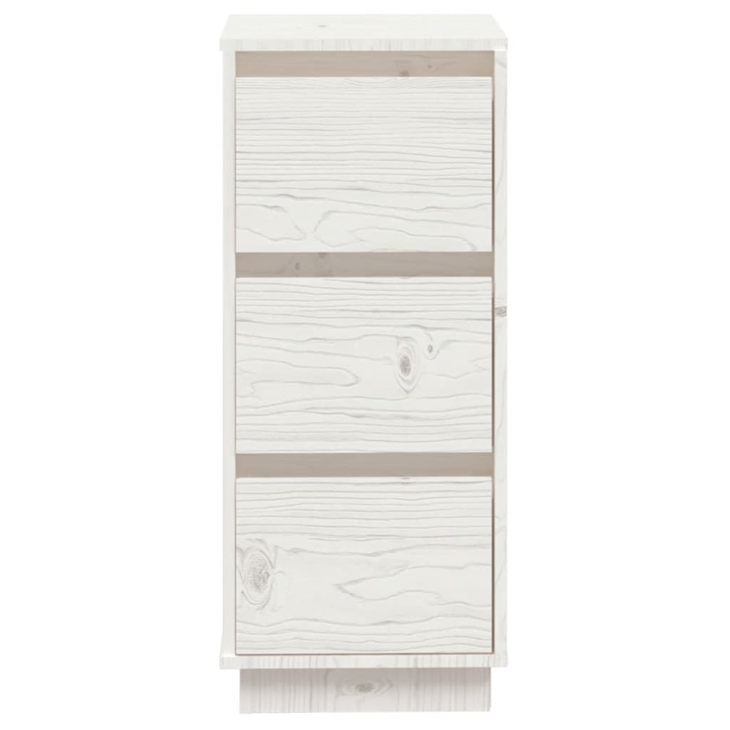 Credenze Bianche 2 pz 32x34x75 cm in Legno Massello di Pino - homemem39