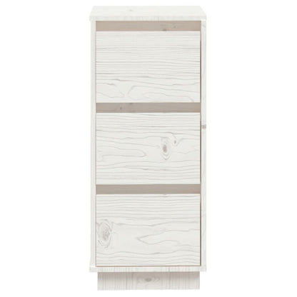 Credenze Bianche 2 pz 32x34x75 cm in Legno Massello di Pino - homemem39