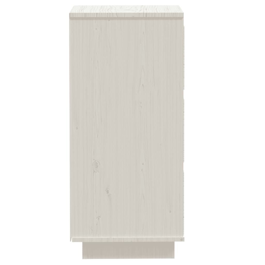 Credenze Bianche 2 pz 32x34x75 cm in Legno Massello di Pino - homemem39