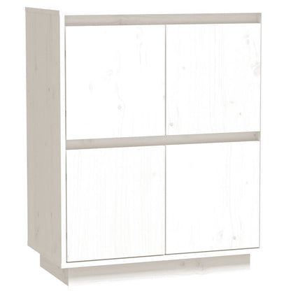 Credenza Bianca 60x34x75 cm in Legno Massello di Pino - homemem39